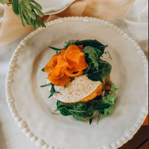 Очень сырный драник с форелью 10112